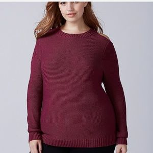 Cute and flirty assymetric cold shoulder sweater